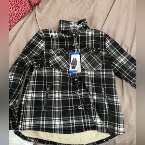 Sherpa flannel shacket